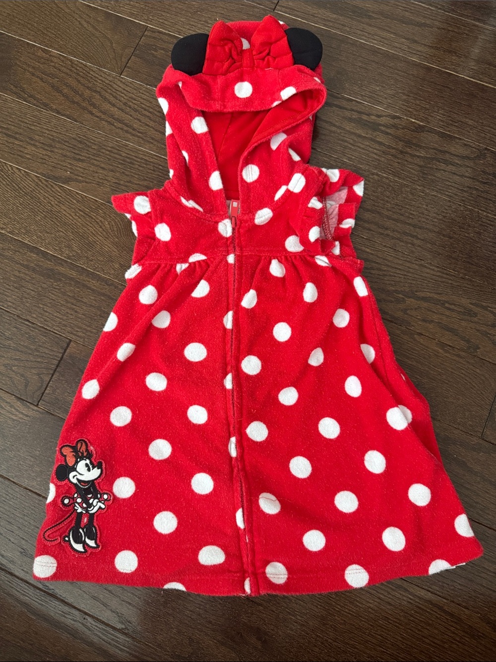 Disney Red and White Polka Dot Minnie Hooded cover up